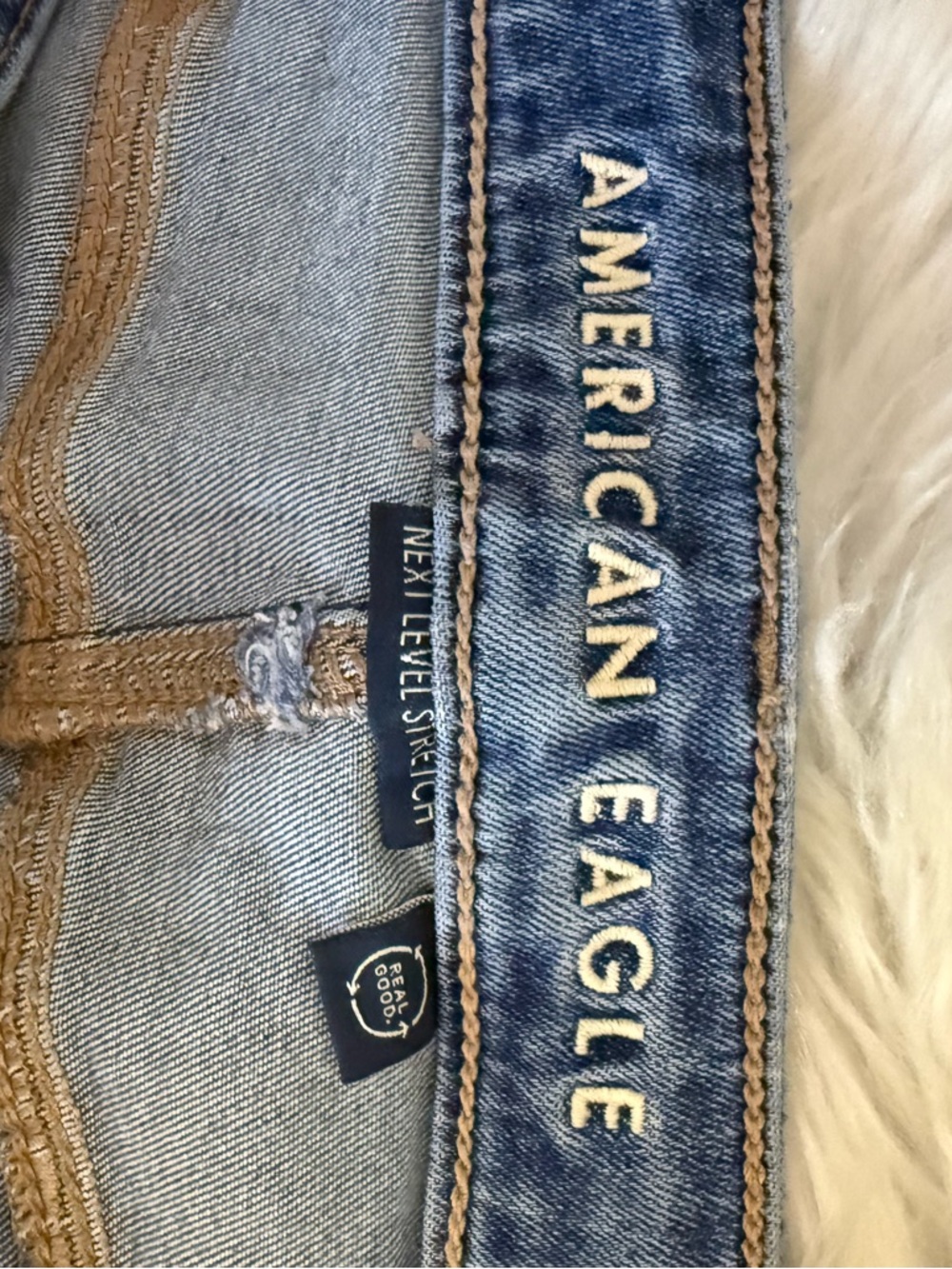 American Eagle Super High-Rise Flare Jeans Size 18 Distressed Next Level Stretch - Picture 6 of 9